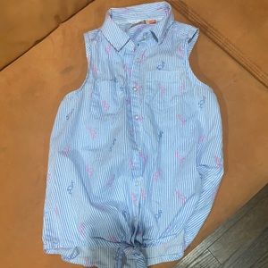 Cute pin stripe tank button up girls size 10